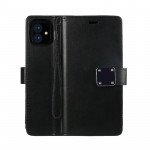 Wholesale Multi Pockets Folio Flip Leather Wallet Case with Strap for iPhone 12 / 12 Pro 6.1 (Black)